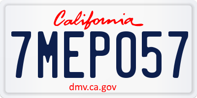 CA license plate 7MEP057