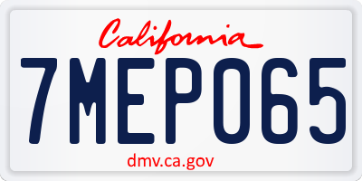 CA license plate 7MEP065