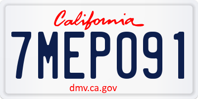 CA license plate 7MEP091