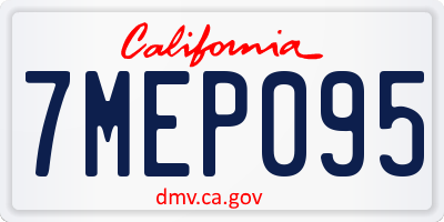 CA license plate 7MEP095