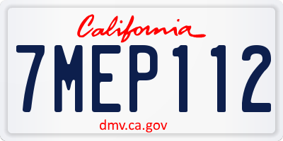 CA license plate 7MEP112