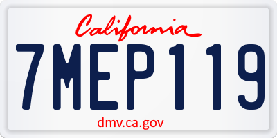 CA license plate 7MEP119