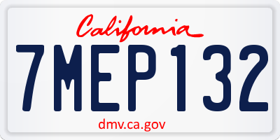 CA license plate 7MEP132