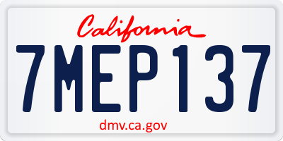 CA license plate 7MEP137