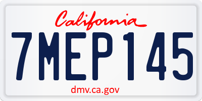 CA license plate 7MEP145