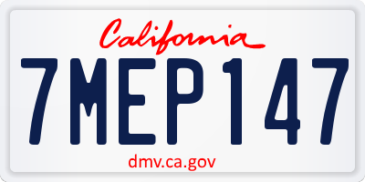 CA license plate 7MEP147