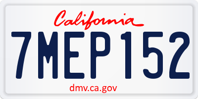 CA license plate 7MEP152