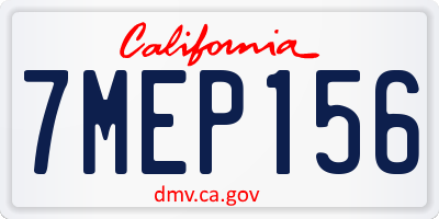 CA license plate 7MEP156