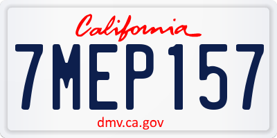 CA license plate 7MEP157