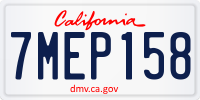 CA license plate 7MEP158