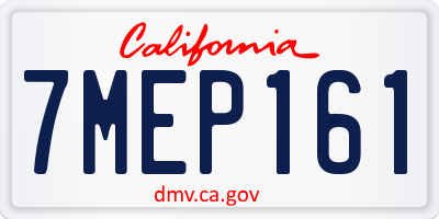 CA license plate 7MEP161