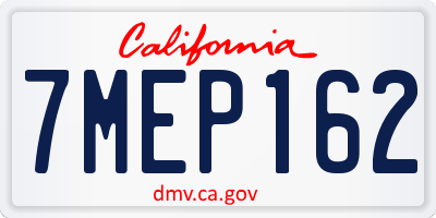 CA license plate 7MEP162