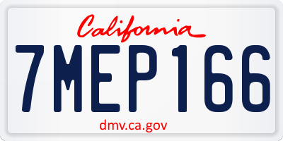 CA license plate 7MEP166