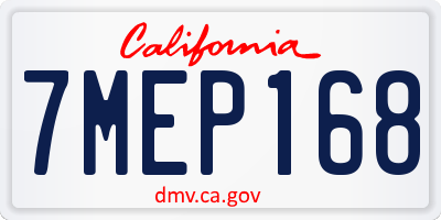 CA license plate 7MEP168