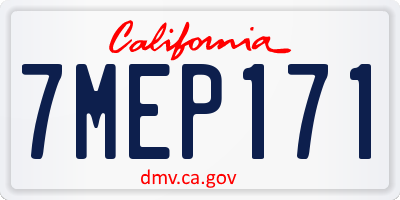 CA license plate 7MEP171