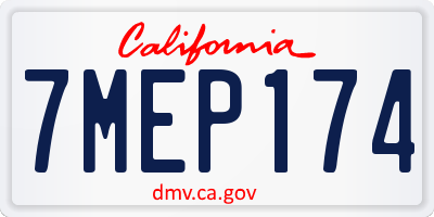 CA license plate 7MEP174