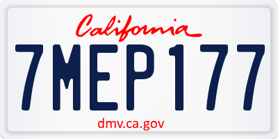 CA license plate 7MEP177