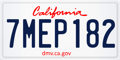 CA license plate 7MEP182