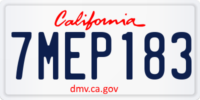 CA license plate 7MEP183