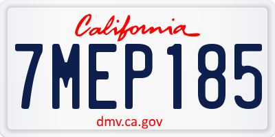 CA license plate 7MEP185