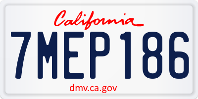 CA license plate 7MEP186