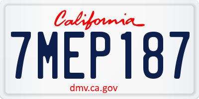 CA license plate 7MEP187