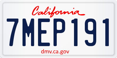 CA license plate 7MEP191