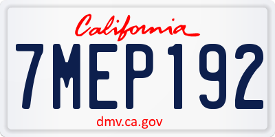 CA license plate 7MEP192