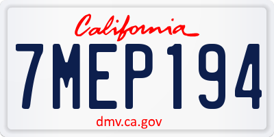 CA license plate 7MEP194