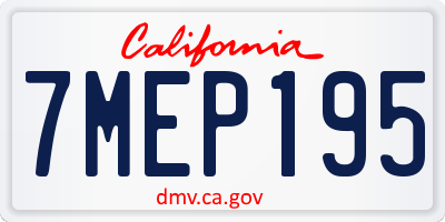 CA license plate 7MEP195
