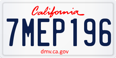 CA license plate 7MEP196