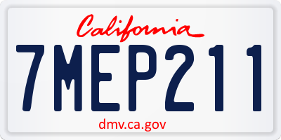 CA license plate 7MEP211