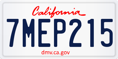 CA license plate 7MEP215
