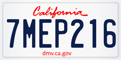 CA license plate 7MEP216