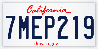 CA license plate 7MEP219