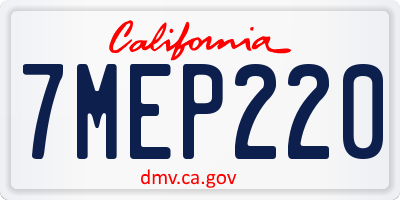 CA license plate 7MEP220