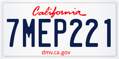 CA license plate 7MEP221