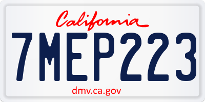 CA license plate 7MEP223