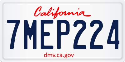 CA license plate 7MEP224
