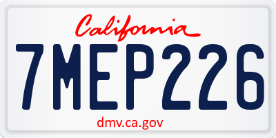 CA license plate 7MEP226