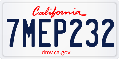 CA license plate 7MEP232