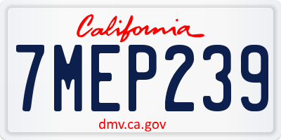CA license plate 7MEP239