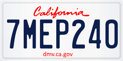 CA license plate 7MEP240