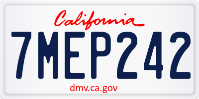 CA license plate 7MEP242