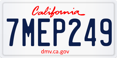 CA license plate 7MEP249