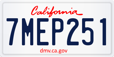 CA license plate 7MEP251