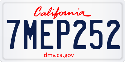 CA license plate 7MEP252