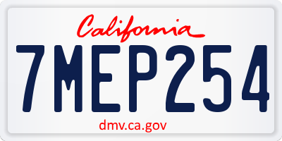 CA license plate 7MEP254