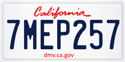 CA license plate 7MEP257