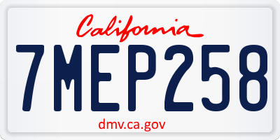CA license plate 7MEP258